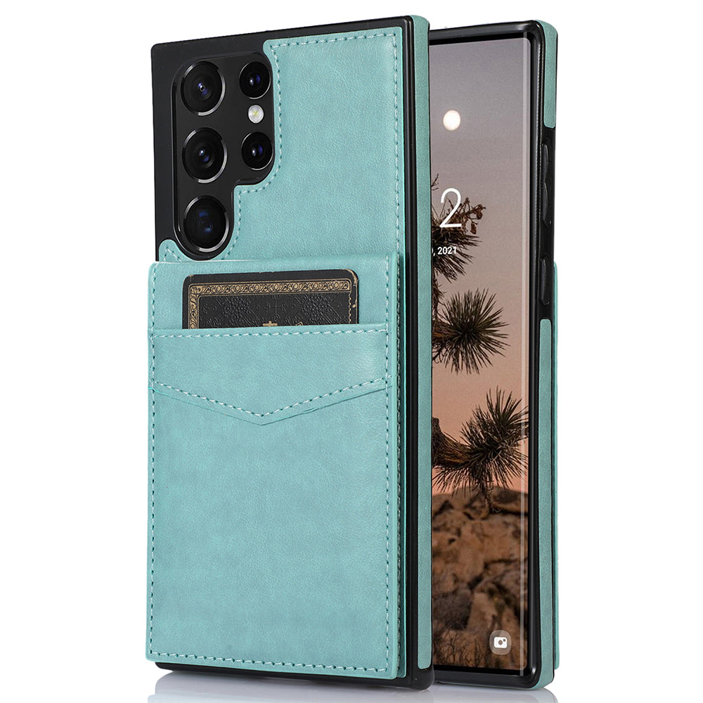 Kickstand Case for Samsung Galaxy S23 Ultra Card Slots PU Leather Coated TPU Phone Cover Kickstand Case for Samsung Galaxy S23 Ultra Card Slots PU Leather Coated TPU Phone Cover
